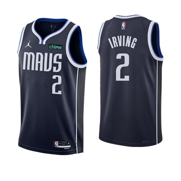 Mens Dallas Mavericks #2 Kyrie Irving Navy Statement Edition Stitched Basketball Jersey->dallas mavericks->NBA Jersey